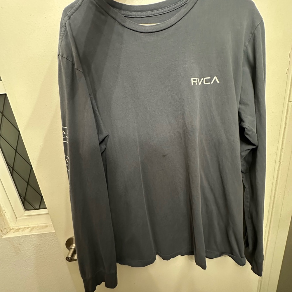 RVCA Men's Blue Long Sleeve Shirt